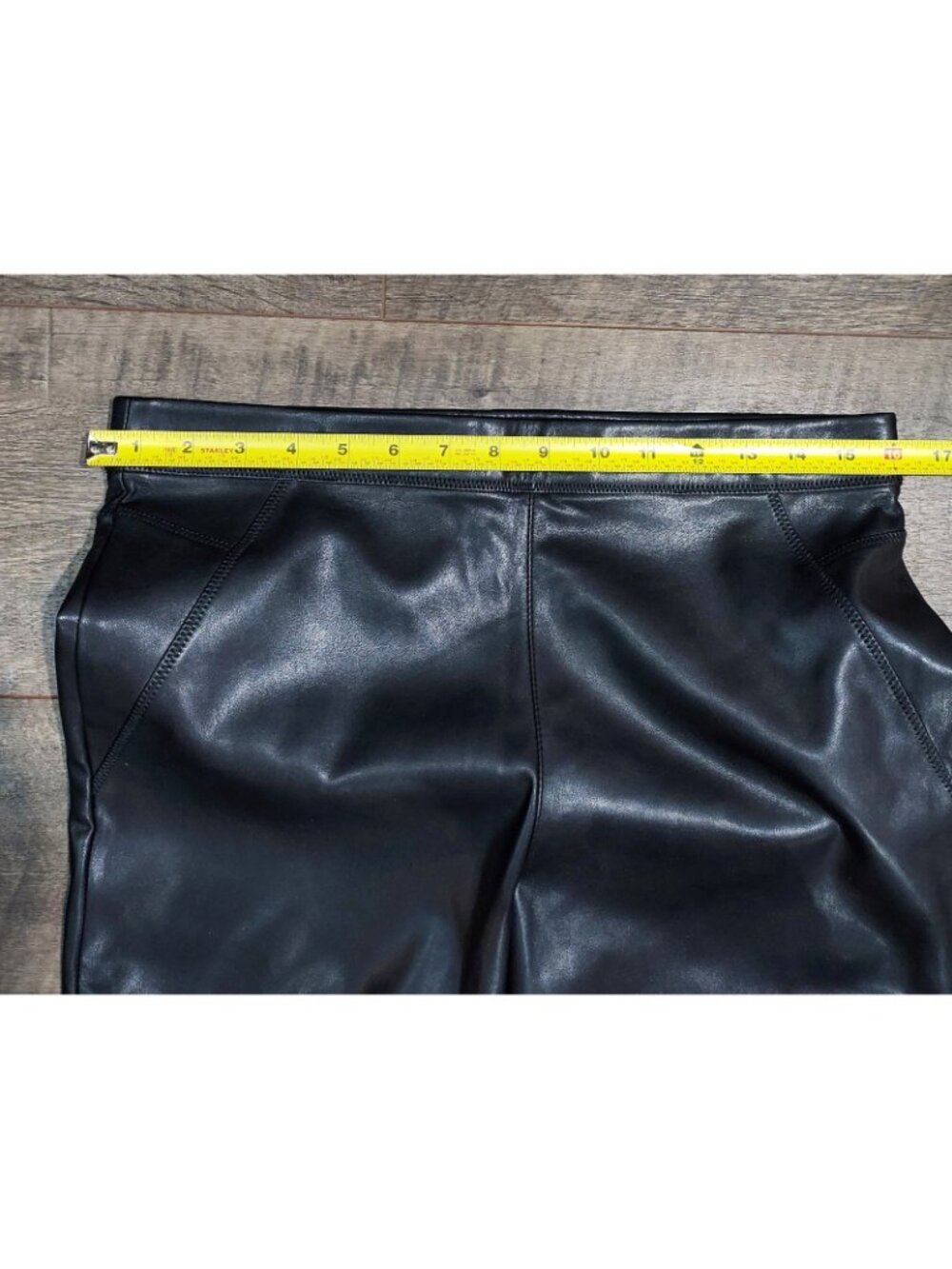Pants Free People Womens Pull On Flux Leather Black Size 8 Biker Skinny - Picture 3 of 13
